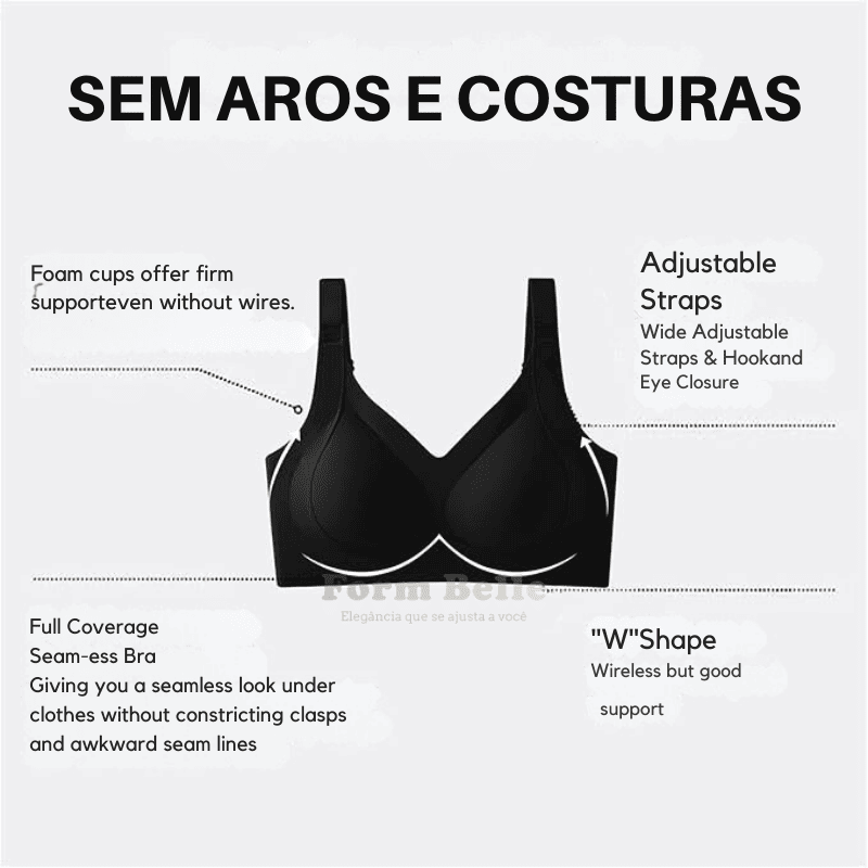 Sutiã Lux Comfort Sem Costura - Sustentação e Conforto [COMPRE 1 LEVE 2]