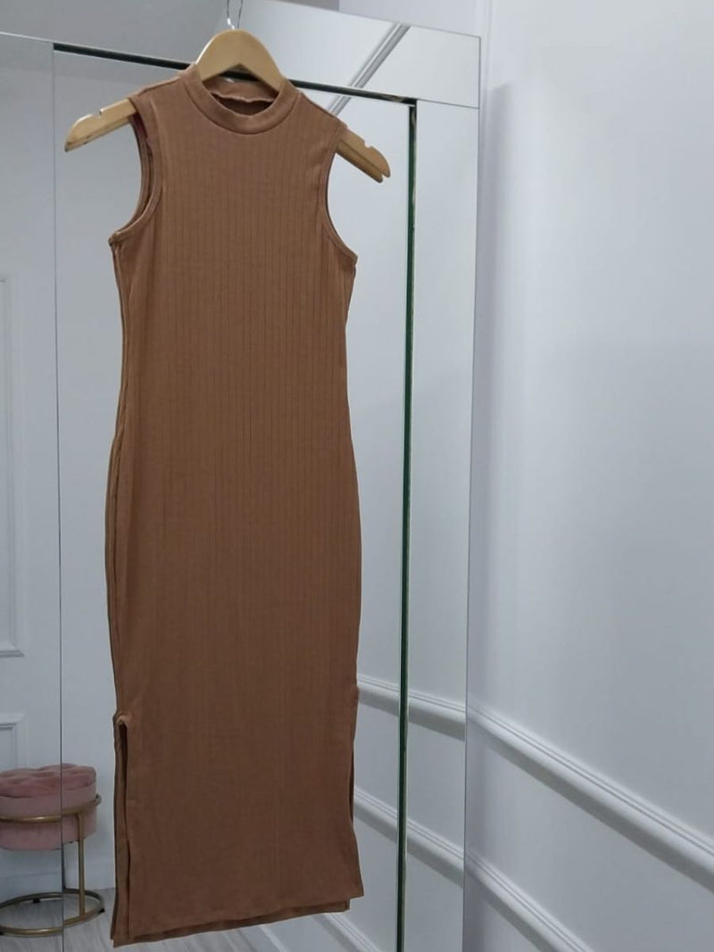 Vestido Midi Canelado Cibele