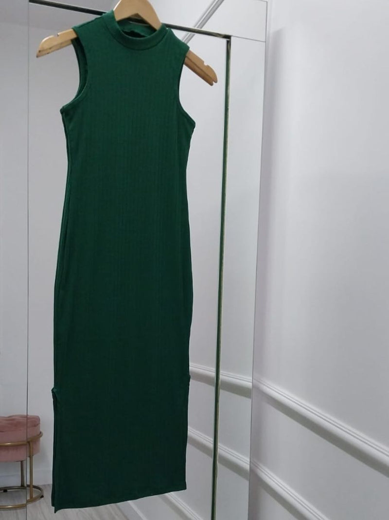 Vestido Midi Canelado Cibele